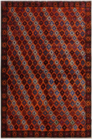 1990s Contemporary Vintage Balouchi Wool Rug - 5'1 X 6'8