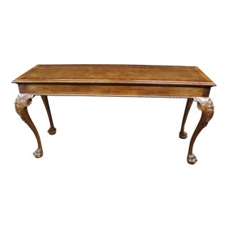 Claw Foot Carved Console by Henredon For Sale