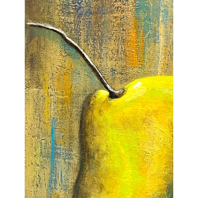 Late 20th Century Late 20th Century “Golden Pears” Abstract Still Life Painting, 24” For Sale - Image 5 of 9