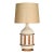 Vintage Mid Century Jug Cream & Wood Table Lamp For Sale