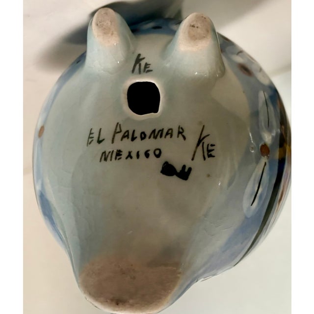 Ceramic 1960's Boho Chic Folk Art Mexican Tonala Hand Painted Quail, Artist Signed For Sale - Image 7 of 8