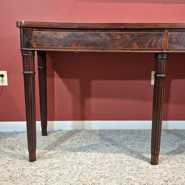 Circa 1790 Gillows Era George III English Regency Mahogany Serpentine Sideboard Table Serving Table For Sale - Image 12 of 17
