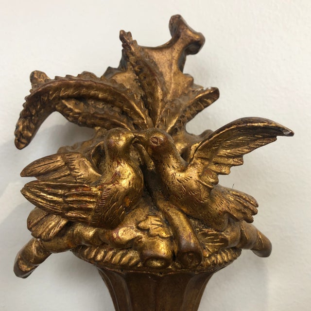 Wood Pair of Traditional Italian Hand-Carved Light Sconce For Sale - Image 7 of 13