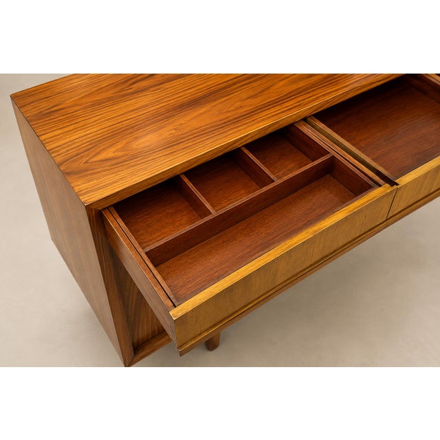 Brazilian Modern Four-Door, Four-Drawer Caviúna Credenza With Drop-Front Bar, 1950s, Brazil For Sale In New York - Image 6 of 18