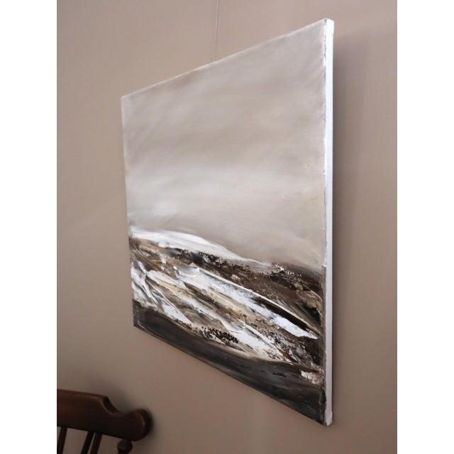 Early 21st Century Contemporary Modernist 'The Last Light of Day' Original Swedish Abstract Landscape Oil Painting, Framed For Sale - Image 5 of 13