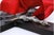 Wooden Cross with Silver Applications and Jesus Crucified with Red Fabric For Sale - Image 4 of 9