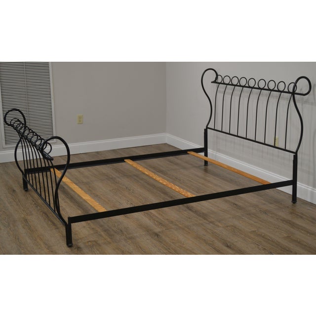 Black Wrought Iron Queen Size Sleigh Bed Chairish