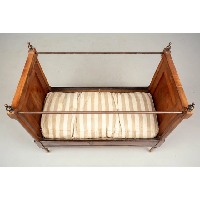 19th Century Napoleon III Child's Bed, Solid Cherry Wood, Hand-Crafted For Sale - Image 10 of 12