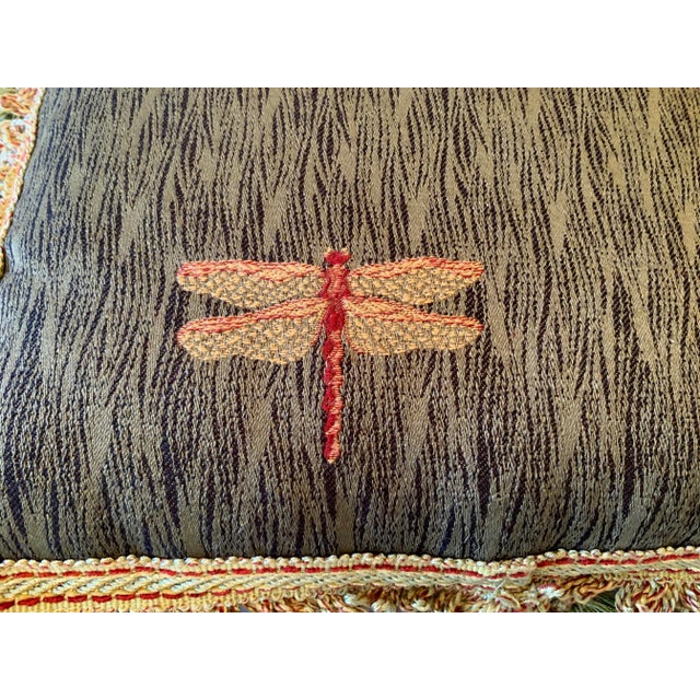 Beautifully elegant custom made cushions in a lovely dark olive green background striated with dark, dark green. The cute...