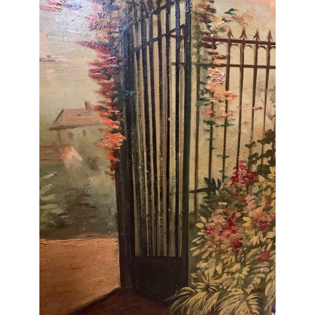 View of the Lake Decorative Wall Panel, 20th Century, Oil on Canvas For Sale - Image 12 of 15