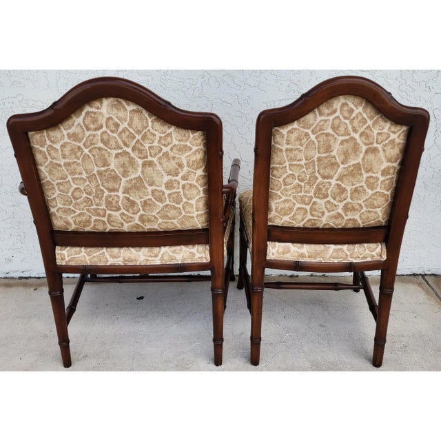 Vintage Chinese Chippendale Dining Chairs Bamboo Set of 8 For Sale - Image 4 of 18