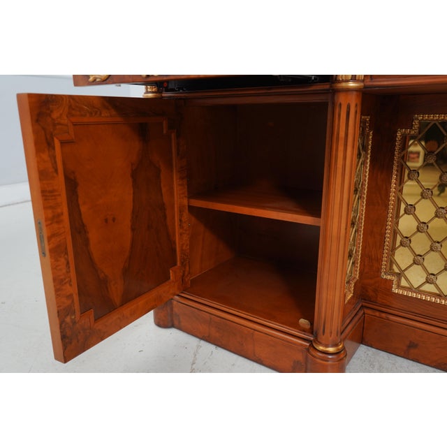 Francesco Molon Leather Top Walnut Executive Desk For Sale - Image 16 of 18
