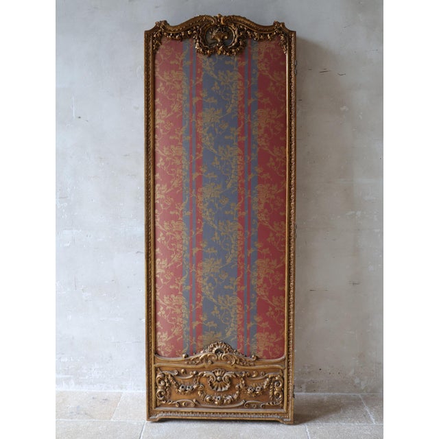 Antique French Gilded Wood Three-Panel Room Divider, 1890s For Sale - Image 10 of 16