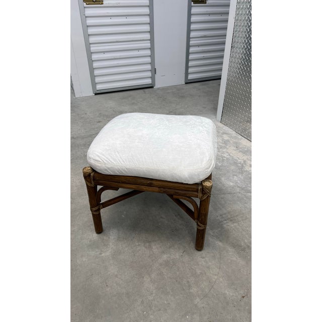 Mid 20th Century McGuire Organic Modern Rattan Lounge Chairs (Pair) With Ottoman For Sale - Image 12 of 12