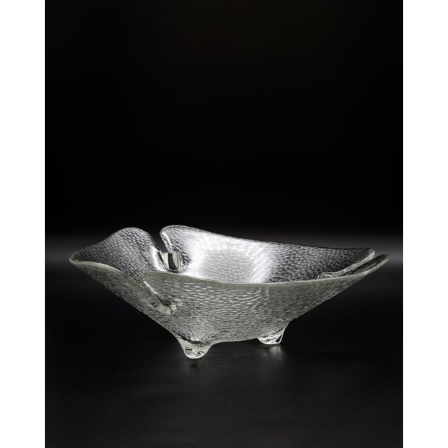 Textured Glass Centerpiece Bowl from Peill & Putzler, Germany, 1970s For Sale - Image 4 of 12