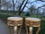 Late20C Artisan Louis XVI Gold Beech Marble Side Tables-Pair For Sale - Image 6 of 8