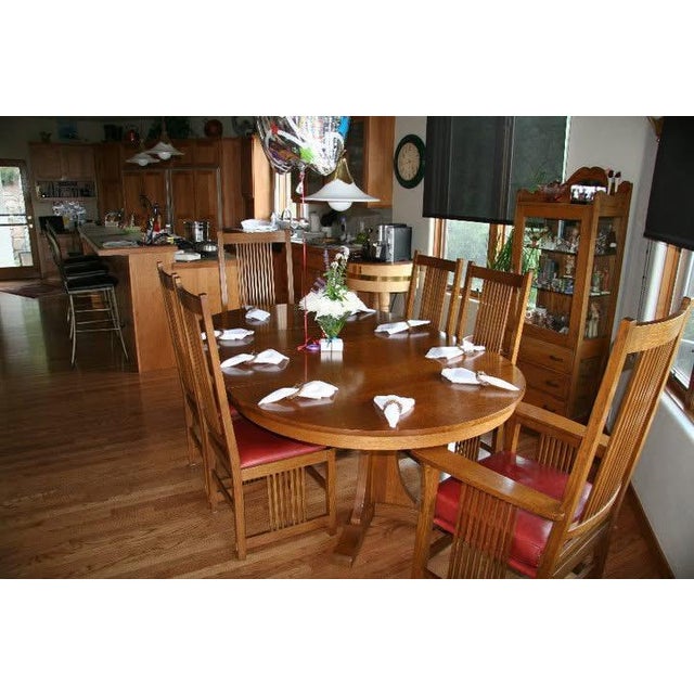 Chestnut Vintage Stickley Mission Oak Dining Room Set (7 Pieces) in Littleton, Co For Sale - Image 8 of 9