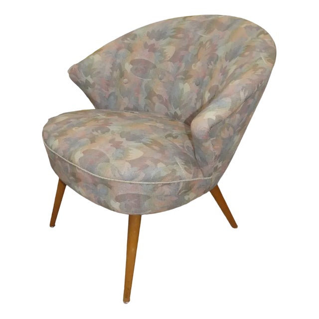 Patterned Cocktail Armchair, 1950s For Sale