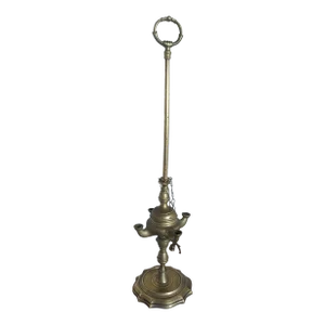 Mid 19th Century Brass Oil Lamp 4 Burners