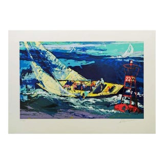 LeROY Neiman "The America's Cup" Serigraph Signed Fine Art Yacht For Sale