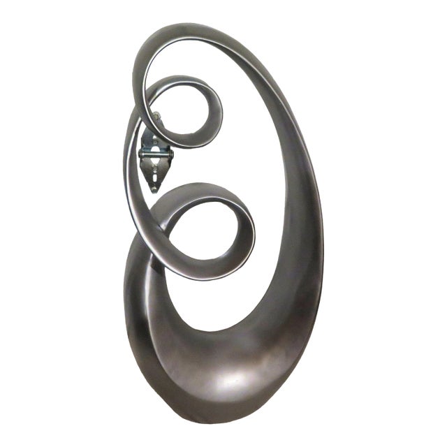 Large Vintage Silver/Gray Figural Polychrome Sculpture For Sale