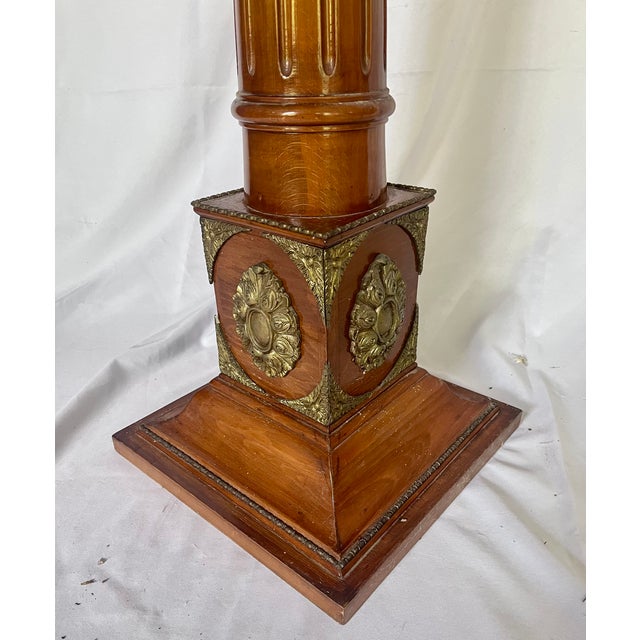 Antique Mahogany Neoclassical Pedestals on Plinth Bases - A Pair For Sale - Image 10 of 16