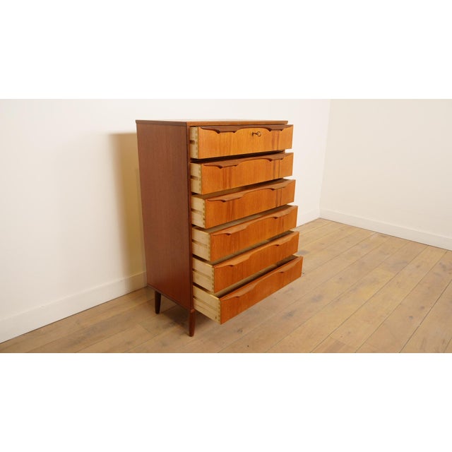 Brown Vintage Danish Chest of Drawers in Teak attributed to Klaus Okholm For Sale - Image 8 of 12