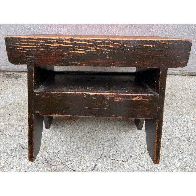 Wood 19Thc Painted Foot Stool From Pennsylvania For Sale - Image 7 of 7
