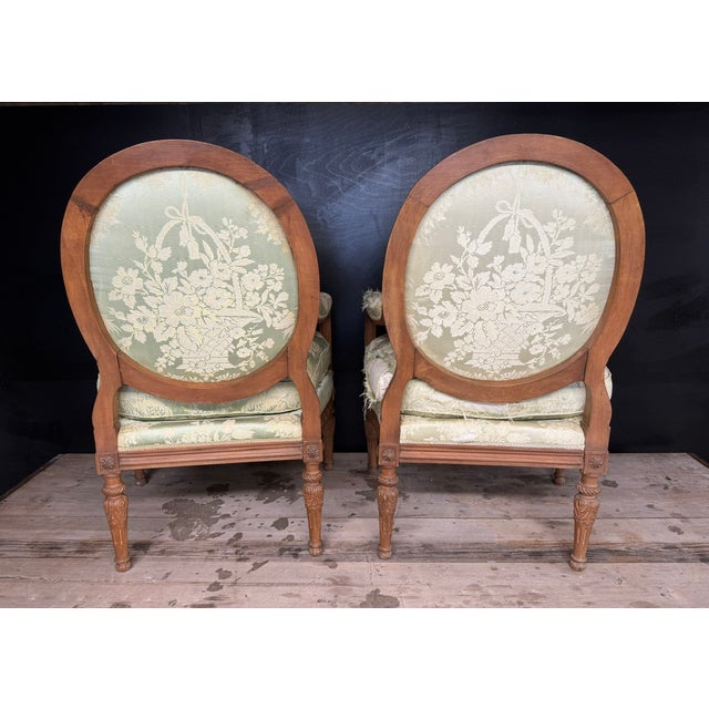 Wood French Bergere Armchairs, 1870, Set of 2 For Sale - Image 7 of 18