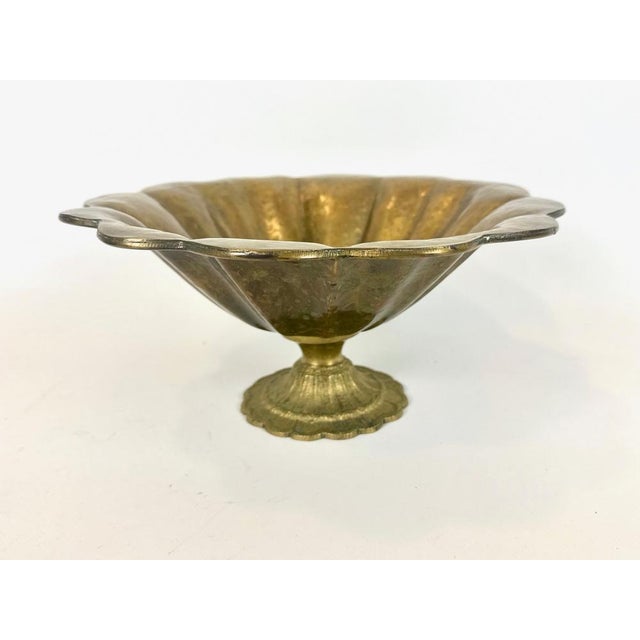 Vintage Brass Fruit Pedestal Bowl, 1960s For Sale - Image 12 of 14