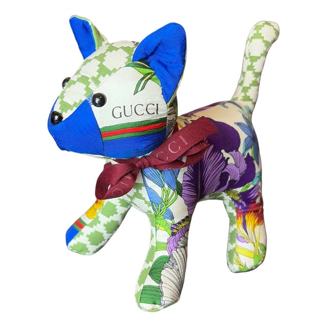 Gucci Iris Floral Vintage Silk Scarf Charming Kitten For Sale