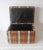 Traditional 1980s Vintage Bright Plaid Rectangular Stool Storage Trunk For Sale - Image 3 of 11