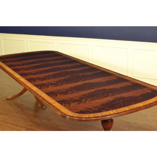 Traditional Mahogany Georgian Style Dining Table by Leighton Hall. Made-To-Order For Sale - Image 9 of 12