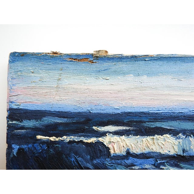 Mid 20th Century Mid 20th Century Crashing Waves Seascape Painting For Sale - Image 5 of 7