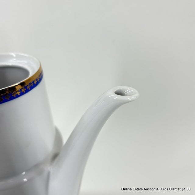 Epiag Royal Czechoslovakia Porcelain Coffee Pot Floral Bouquet 8" Vintage 1930s-1950s Measurements: Height: 8" Width...