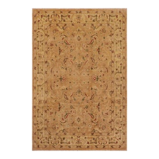 Oriental Ziegler Tan Gold Hand-Knotted Wool Rug - 8'11'' X 11'8'' For Sale