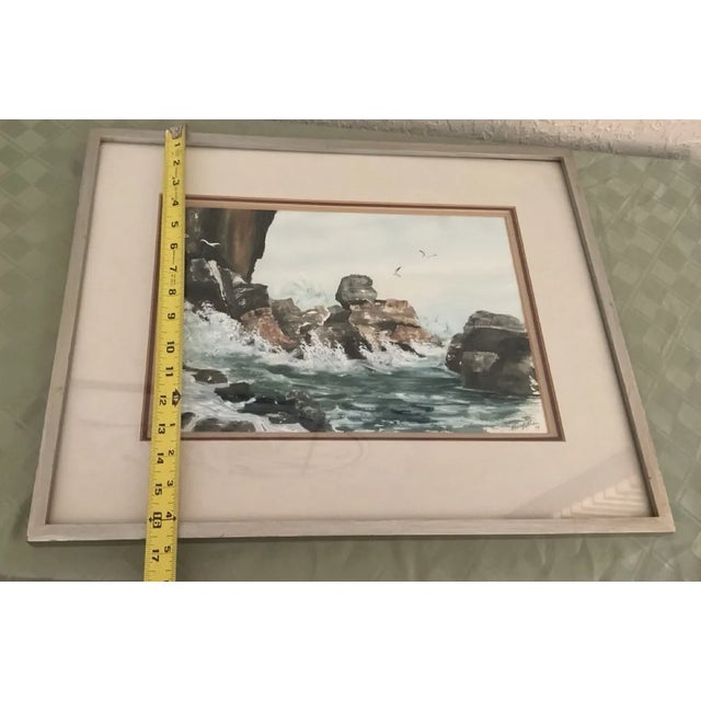 Vintage Nancy Moore Mfa Original Coastal Seascape Watercolor Painting – Signed 1979 For Sale - Image 6 of 6