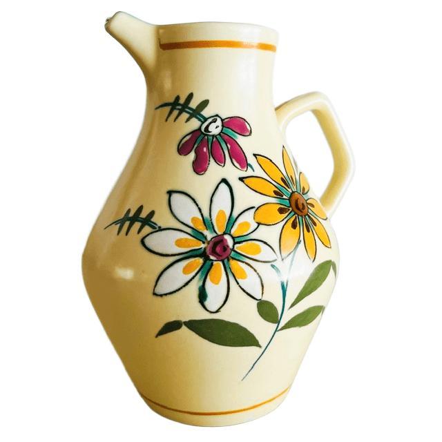 Vintage Flora Pottery Gouda Ceramic Jug, 1960s For Sale - Image 3 of 10
