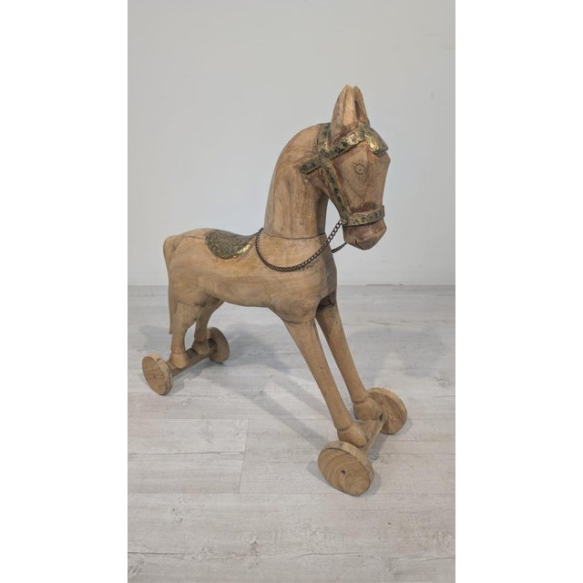 Antique Teak and Brass Trojan Horse, 1890s For Sale - Image 6 of 13