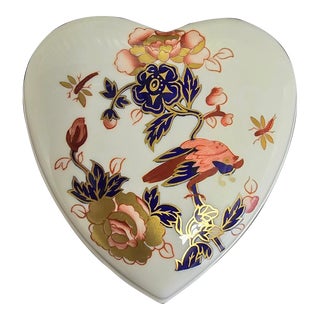 Beautiful Heart Shaped Fine Bone China Case With Lid For Sale