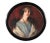 Beautiful circular oil on canvas representing the portrait of a Noblewoman dressed in Art Nouveau Style. It includes a...