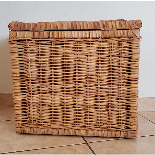Large Square Rattan Chest, Vintage For Sale - Image 10 of 12