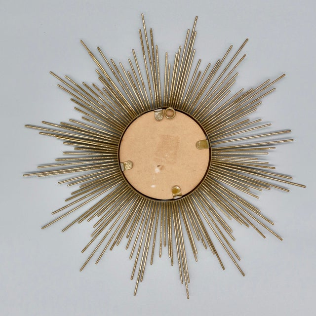 Late 20th Century Vintage Sunburst Mirror, Gold Starburst For Sale - Image 5 of 6