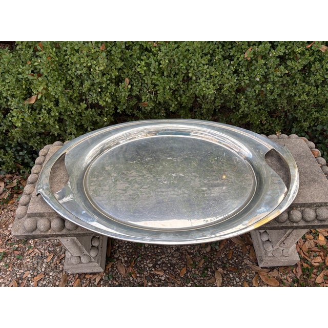 1960s Scandinavian Modern Nickel Silver Tray For Sale - Image 11 of 12