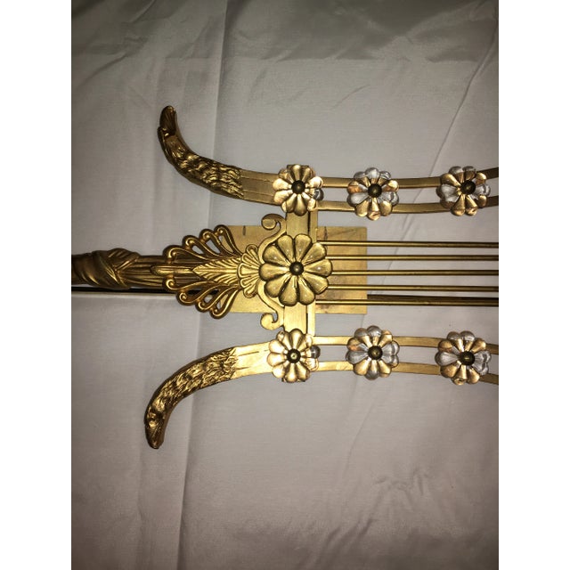 Late 20th Century Louis XVI Style Harp Back Bronze Wall Sconces - A Pair For Sale - Image 5 of 10