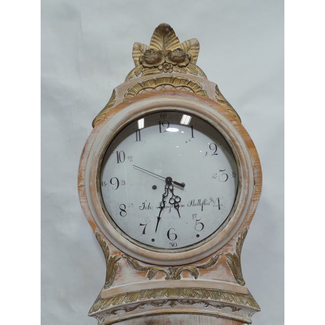 1930s Mora Clock Swedish Rococo Style 100% Original Paint For Sale - Image 5 of 10