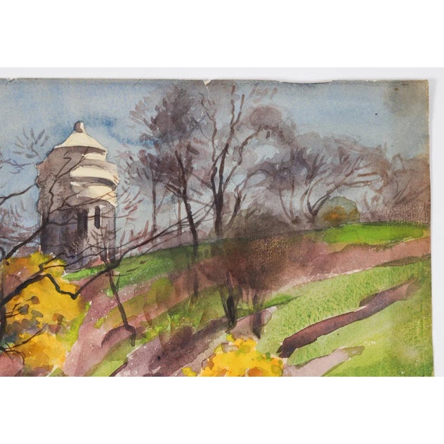 1920s Vintage 1922 Soldiers Sailors Monument Watercolor Painting by Egbert Cadmus For Sale - Image 5 of 6