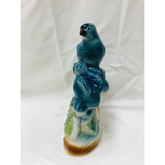Realism Mid Century Blue Bird Family Figurine For Sale - Image 3 of 7