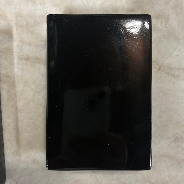 Small Black Lacquer Box W/ Woven Pattern For Sale - Image 9 of 12