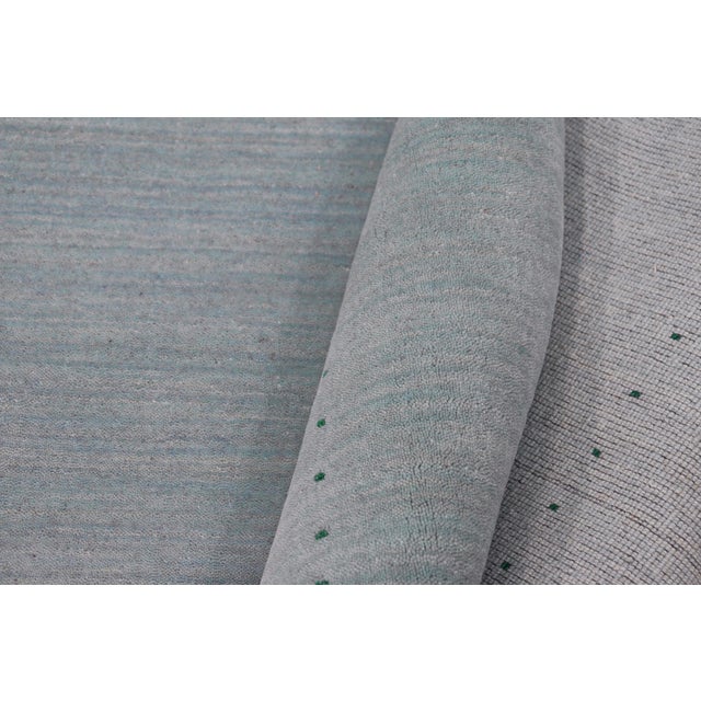 Sky Blue Boho Chic Gabbeh Light Blue Wool Rug - 9'1''x12'1'' For Sale - Image 8 of 10